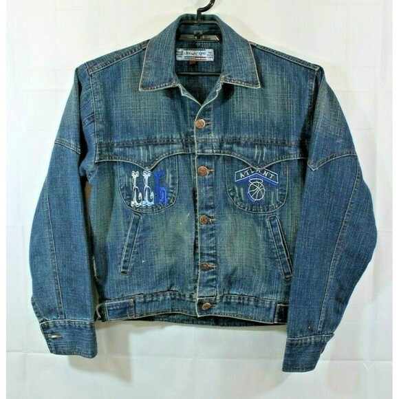 Life Line Jean Trucker Jacket United Colors For The United People Denim L - Picture 2 of 7